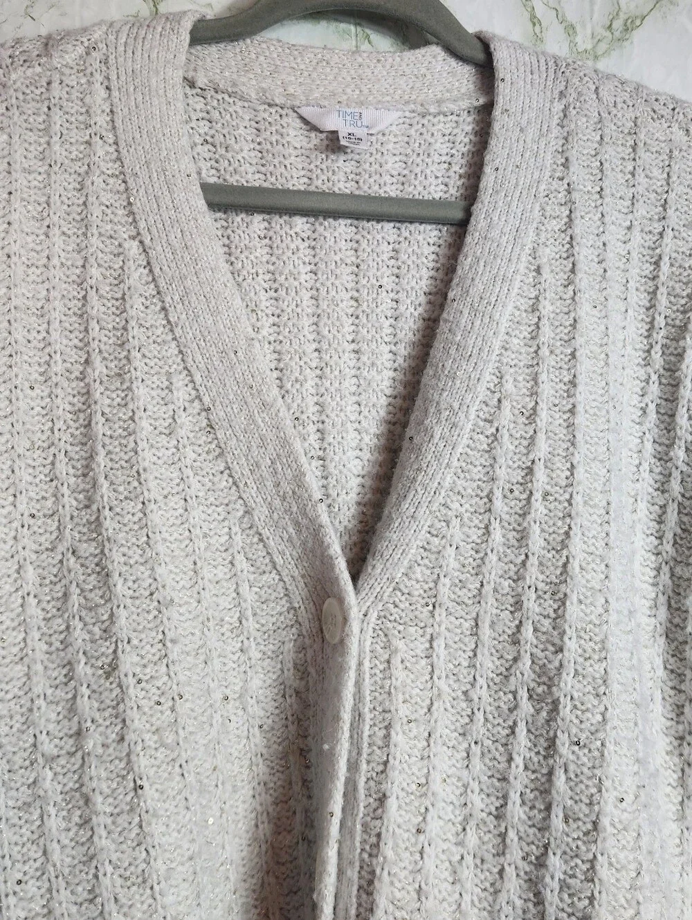 TIME AND TRU Sequin Accent Sweater - Picture 3 of 12